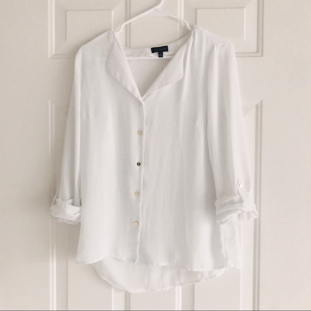 The Limited White Button Down Blouse